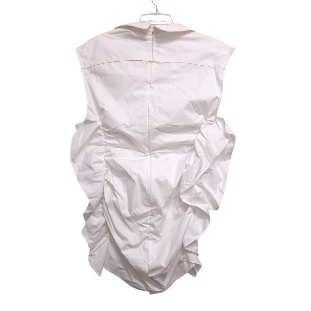 White Ruched Mini Dress - Picture 3 of 12